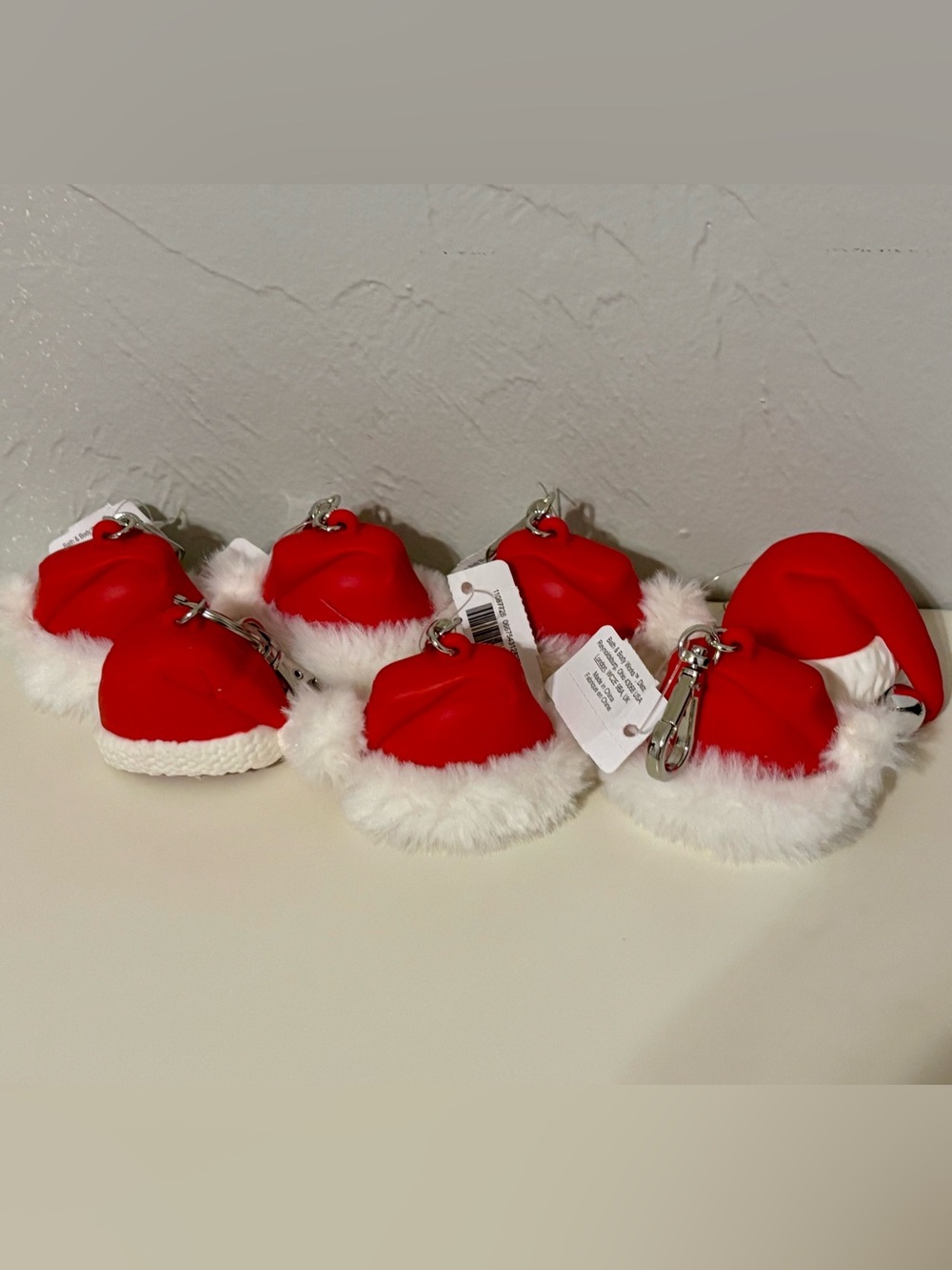 Bath & Body Works Santa Hat Pocketbac Sanitizer Holders - Set of 7